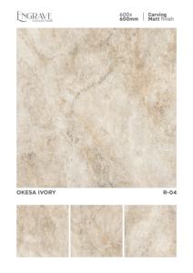 Azulejos de porcelana mate texturizados de 60x60 cm desarrollados para crear interiores serenos con una superficie de capas profunda y una durabilidad confiable en el suelo. - Product Image 3