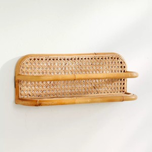 Estante de libro colgante de madera de ratán decorativo, estante montado en la pared natural para la decoración de tiendas de oficina en casa - Product Image 6