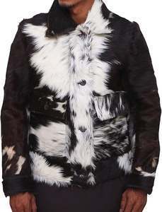 Veste en cuir véritable de vachette à poils, style motard, coupe classique, couleur marron, pour femme, hiver, élégante, en cuir souple - Product Image 6