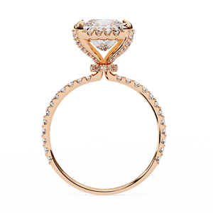 Anillo de Compromiso de Oro Amarillo de 14K con Diamante Cultivado en Laboratorio Certificado por IGI de 2 CT, Corte Princesa, Engaste Pavé, para Aniversario o Boda - Product Image 4