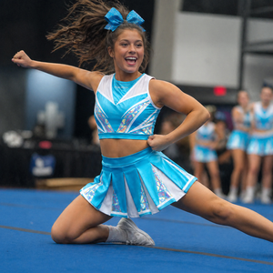 Athletic Apparel Custom Sublimated Cheerleader Uniform Women Stretch Polyester Spandex Pleated <b>Skirt</b> Cheer Teamwear - Product Image 4