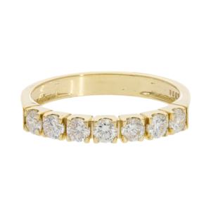 Anillo de Boda de Oro de 14K con Diamantes Naturales de 0.53CTW Engastados en Canal, Chapado en Rodio, para Mujer, Anillo de Compromiso y Aniversario Atemporal - Product Image 1