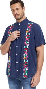 Camisa Blanca Bordada para Hombre, Perfecta para Bodas y Celebraciones, Tela Ligera, Artesanía Detallada, Moda Festiva Clásica - Product Image 2
