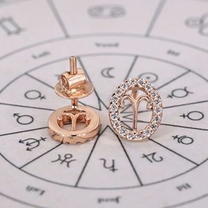 Pendientes de Diamantes Halo del Zodiaco Aries en Oro Rosa, Joyería Fina con Diamantes Cultivados en Laboratorio para Amantes de la Astrología, Pendientes de Diamantes Halo del Zodiaco Tauro - Product Image 5