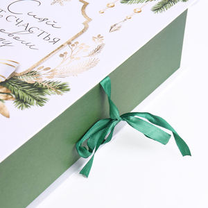 Customizable Eco-Friendly Biodegradable <b>Book</b>-Style Christmas Paper Gift <b>Box</b> Full-Color Printing Matte Film Gold-Embossed Design - Product Image 4