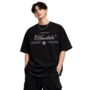 เสื้อยืดโอเวอร์ไซส์สีดำลายกราฟิกสำหรับผู้ชาย ผ้าฝ้าย ทรงหลวม สไตล์สตรีทแวร์ พิมพ์ลายลำลอง ฮิปฮอป แฟชั่นฤดูร้อน - Product Image 1