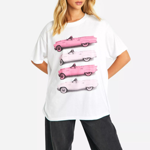 Camisetas Casuales de Verano para Mujer, de Alta Calidad, Mezcla de Algodón, Transpirables, con Estampado Personalizado, Manga Corta, Cuello Redondo - Product Image 2
