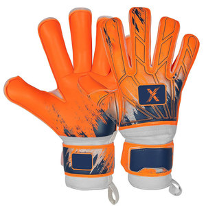 High Quality Custom Printed Leather <b>Football</b> Training Youth Goalkeeper Gloves <b>Foam</b> Backhand Non-Slip Hook Loop Closure - Product Image 1