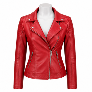Chaquetas de Cuero para Mujer, Forro de Algodón, Impermeables, Ecológicas, Diseño Elegante, Ajuste Cómodo, Construcción Duradera, Ropa para Exteriores - Product Image 1