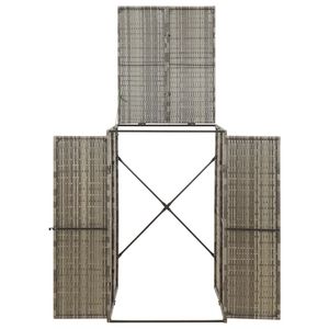 Cobertizo de basura con ruedas individual 27,6 \ "x31.5 \" x46.1 \ "Unidad de almacenamiento de ratán polivinílico gris - Product Image 3