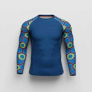 Custom Sublimated Full Sublimation Men Long Sleeve <b>Compression</b> <b>Shirt</b> BJJ Rashguard MMA Fighting Rash Guard Training Top - Product Image 5