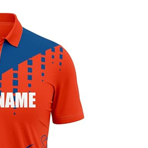 เสื้อคริกเก็ตชาย แขนสั้น ระบายอากาศได้ดี สวมใส่สบาย ผลิตจากโพลีเอสเตอร์ 100%  ออกแบบโลโก้ได้ตามต้องการ เป็นมิตรกับสิ่งแวดล้อม ทนทาน - Product Image 5