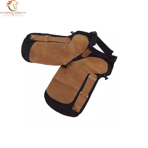 Tablier de ferrier unisexe en cuir croûte fin, durable, teint, avec broderie imprimée et fermeture à ceinture, pour adultes, pour le ferroage - Product Image 1