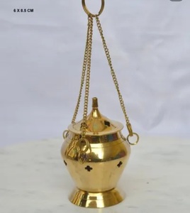 Porte-encens suspendu et brûleur de Dhoop Dani Loban et support de bougie chauffe-plat pour la décoration de la maison, le yoga et la méditation Dhoop - Product Image 6