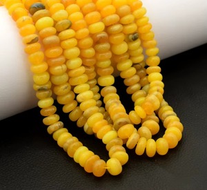 Cuentas de Ópalo Amarillo Natural Pulido en Forma de Rondelle de 7mm y 8mm, Precio al por Mayor para Fabricación de Joyas, Proveedor de Piedras de Ópalo Pulido - Product Image 2