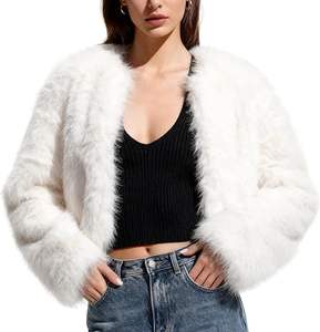 เสื้อโค้ทขนเฟอร์เทียมแบบหนาสำหรับผู้หญิง สั่งทำขายส่ง เสื้อคลุมขนสัตว์สั้นสำหรับฤดูหนาว แขนยาว - Product Image 5
