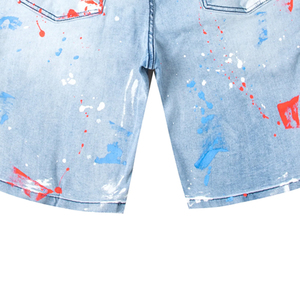 Shorts en jean pour homme de haute qualité, respirants, décontractés, mode estivale, fermeture à boutons, design et logo personnalisés, streetwear. - Product Image 6