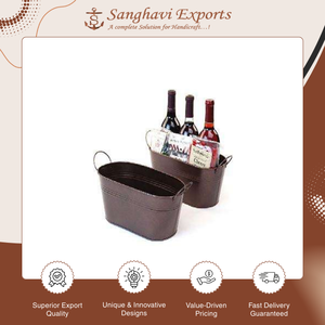 Macetas Decorativas de Metal para Jardín, Precio Atractivo, Venta al Por Mayor |   Bañeras Galvanizadas Redondas y Ovaladas para Botellas de Vino en Venta - Product Image 3