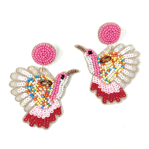 Pendientes Étnicos Hechos a Mano para Mujer, con Cuentas, Forma de Mariposa, Cuentas de Semillas de Algodón, Ligeros, Clásicos, con Cristales, Accesorios de Moda - Product Image 4