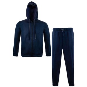 Ensemble de survêtement décontracté pour homme, automne-hiver, couleur unie, manches longues, pantalon, deux pièces, polyester/coton, polaire, séchage rapide - Product Image 4