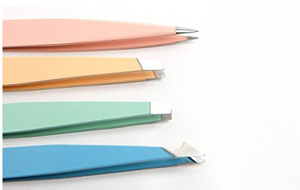 Ensemble de 4 pinces à épiler professionnelles en acier inoxydable, finition argentée mate, prix de gros - Product Image 4