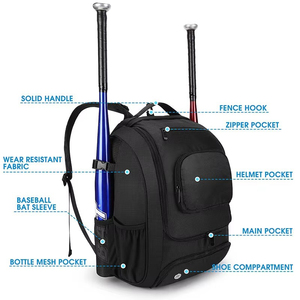 Bolsa de equipo de béisbol profesional para jugadores jóvenes y adultos, mochila acolchada duradera con soportes para bates y compartimento para zapatos - Product Image 4