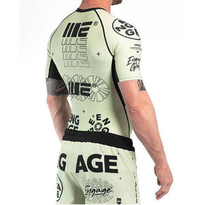 Custom Printed Digital Print <b>MMA</b> <b>Rash</b> <b>Guard</b> for Men Full Sleeve OEM Spandex/Polyester Anti-Bacterial Quick Dry - Product Image 3