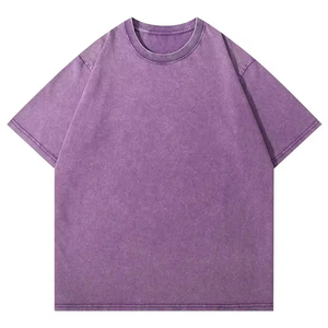 Nouveau T-shirt Homme Tendance Personnalisable Coupe Boxy Coton Épais Col Rond Oversize Streetwear Logo Imprimé Longueur Longue Couleur Unie - Product Image 3