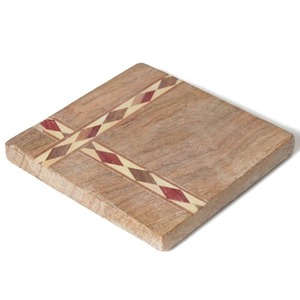 Sous-verres carrés en bois, design moderne, antidérapants, écologiques, durables, faits à la main pour la cuisine et la salle à manger - Product Image 2
