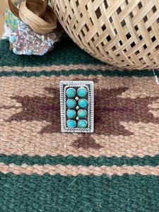 Handcrafted Kingman Turquoise <b>Adjustable</b> <b>Ring</b> Sterling Silver Artisan Southwest Jewelry Natural Gemstone Boho Band - Product Image 3