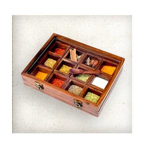 Accesorio de Cocina Simple, Contenedor de Especias de Primera Calidad, Diseño Superior, Masala Dabba de Madera Hecha a Mano, Herramientas para Almacenar Hierbas y Especias - Product Image 4