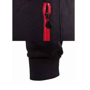 Men's Black Knitted Casual Pants With Red Zipper <b>Decoration</b> Midweight Plain Dyed Style - Product Image 1