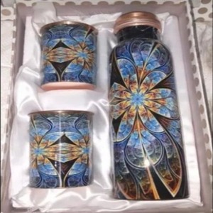 Juego de Botellas de Agua Portátiles de Cobre Sublimado Ecológico Ayurvédico de Doble Pared, Personalizadas para el Hogar, para una Bebida Saludable - Product Image 4