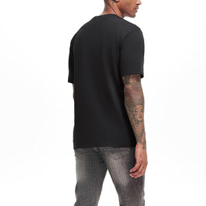 T-shirt pour homme, style été, coupe ajustée, couleur unie, décontracté, tricot fin, col rond, pour homme - Product Image 2