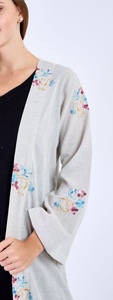 Nouvelle Robe Abaya Modeste Style 2026 – Vêtement Islamique Ouvert sur le Devant pour Femme Musulmane, Longue Robe en Polyester à Col en V et Manches Longues à Motifs Floraux - Product Image 5