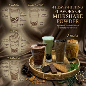 Poudre de milkshake au chocolat et aux noisettes de marque privée KEIFU, sachet de 1 kg, certifiée HALAL/HACCP, poudre de boisson ODM OEM pour milkshakes - Product Image 3