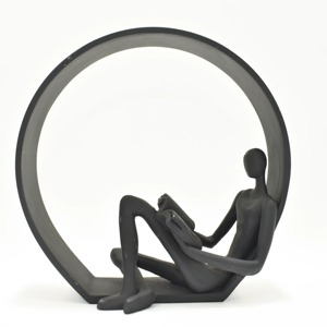 Escultura Minimalista Figurativa de Hombre Leyendo, Forma Circular, Decoración Artística de Mesa para Sala de Estar, para Decoración del Hogar - Product Image 6