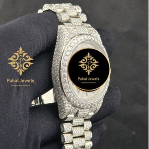 นาฬิกา Pahal Jewels ตัวเรือนสแตนเลสประดับเพชร หน้าปัดทรงกลม 42 มม. ระบบกลไกหรูหรา สายขนาด 18 มม. สำหรับทั้งชายและหญิง - Product Image 2