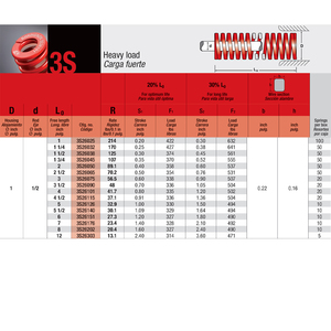 Mollificio Bordignon Red Die <b>Spring</b> 3S Heavy load Housing Dia: 1 Rod Dia: 1/2 - Product Image 6
