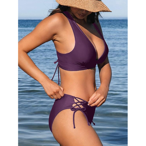 Conjunto de Bikini Elegante para Mujer, Traje de Baño de Dos Piezas para Vacaciones de Verano y Actividades en la Piscina, Proveedor Mayorista - Product Image 4