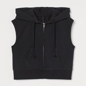 Custom Women's Sleeveless <b>Crop</b> Top Hoodie 100% Cotton Breathable <b>Zip</b>-<b>Up</b> Front Printed Logo Streetwear Eco-Friendly <b>Crop</b> Hoodies - Product Image 1