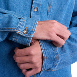 เสื้อเชิ้ตยีนส์ลำลองผู้ชาย สวมใส่สบาย ระบายอากาศได้ดี ผ้าฝ้ายยีนส์ไม่เป็นขุย ขายส่ง ปรับแต่งได้ - Product Image 3