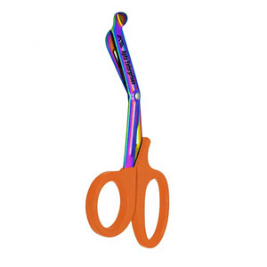 Ciseaux EMT 7,25 pouces, lames arc-en-ciel avec manche orange, acier inoxydable allemand, ciseaux utilitaires EMT, bandage de traumatisme, paramédical - Product Image 6