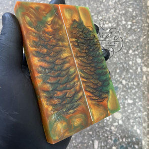 Escamas de resina epoxi con diseño único de piña para mango de cuchillo, lo último en escamas de resina para fabricación de mangos de cuchillo, personalizadas - Product Image 2