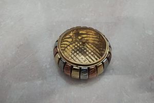 Nautical Wheel Design Brass <b>Ashtray</b> with Custom Fingerprint Metal Lid for Home Restaurant Bar Office - Product Image 2