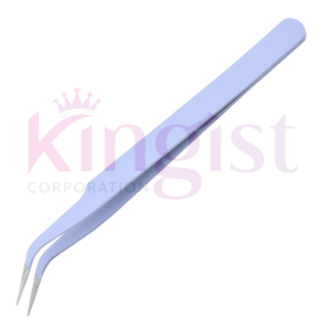 Pince à cils courbée noire mate avec logo personnalisé, ensemble de pinces à cils volume russe à 90 degrés avec pointe en fibre pour extension de cils - Product Image 4