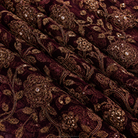 Tissu en dentelle filet perlée et ornée de strass, motif floral africain nigérian, fait main, pour robe de mariée George Wrapper – Vente chaude, écologique