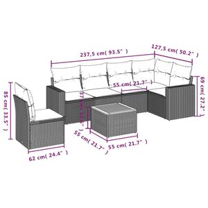 Conjunto de Sofás Modulares Grandes de Ratán Sintético Gris para Jardín, Muebles de Jardín de Alta Calidad en Varias Piezas - Product Image 3