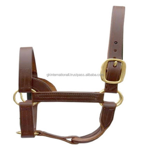 Cabestro de Cuero Genuino para Caballo, Equipo Ecuestre, Triple Costura Personalizada, Doble Ajuste, Color Marrón, en Tallas Completa y Cob - Product Image 6