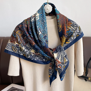90*90cm Square Scarf Twill Cotton Feeling Women <b>Head</b> Shawls And <b>Wraps</b> Luxury Print Neck Scarves Hijab Bandana Pashmina - Product Image 4
